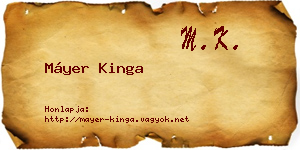 Máyer Kinga névjegykártya